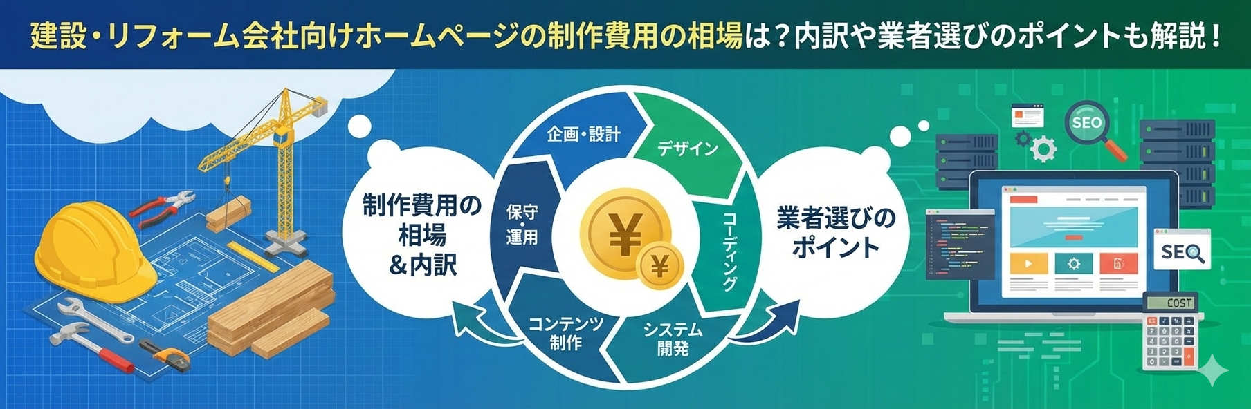 建設・リフォーム会社向けホームページの制作費用の相場は？内訳や業者選びのポイントも解説！